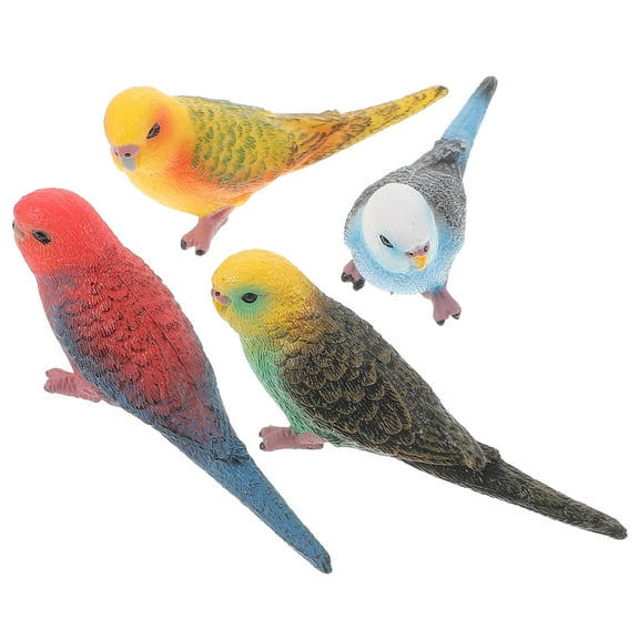 4 Pcs Budgerigar Model Seagull Talking Cactus Toy Birds Child