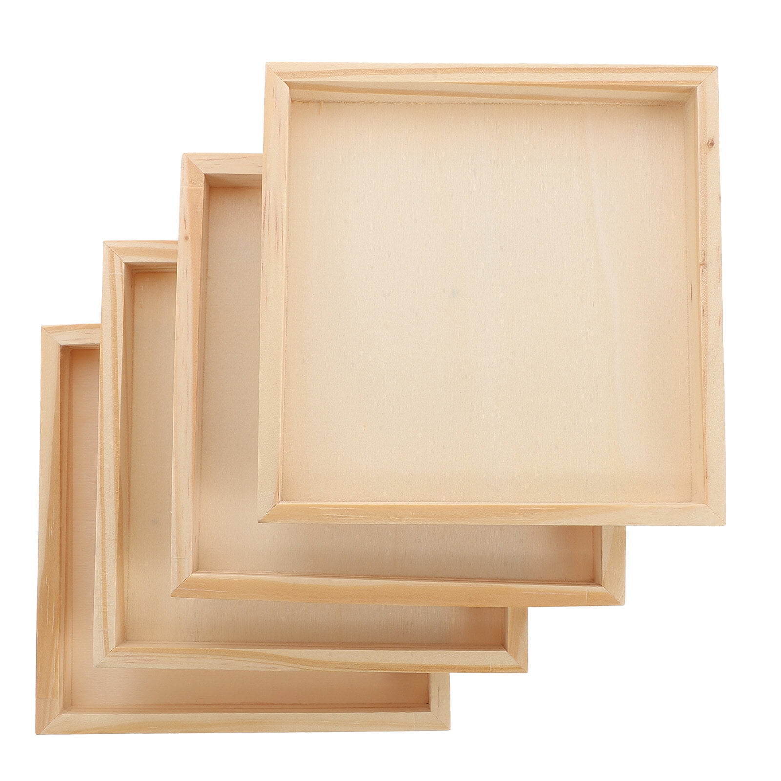 4 Pcs Building Block Tray Wood Serving Sorting Trays for 3D Puzzle Wooden Accessory