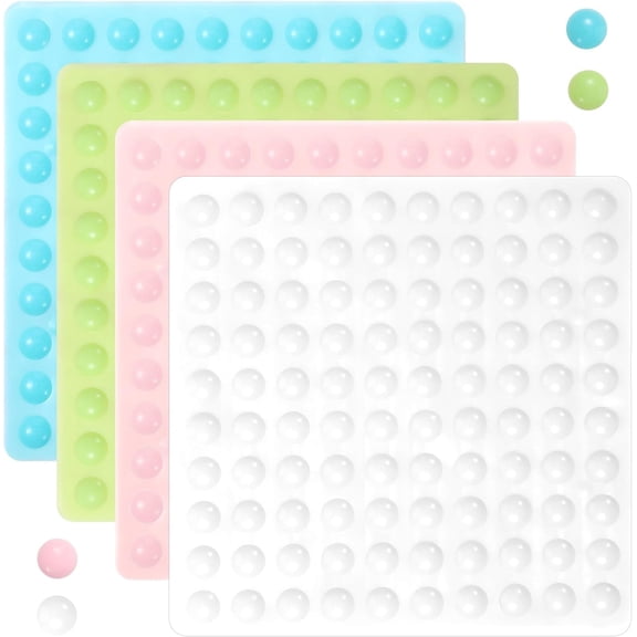 4 Pcs Bump Dots for Visually Impaired Multiple Colors Low Vision Aids Tactile Stickers Adhesive Silicone Braille Stickers for Blind Low Vision Elderly(Blue Transparent Green Pink)