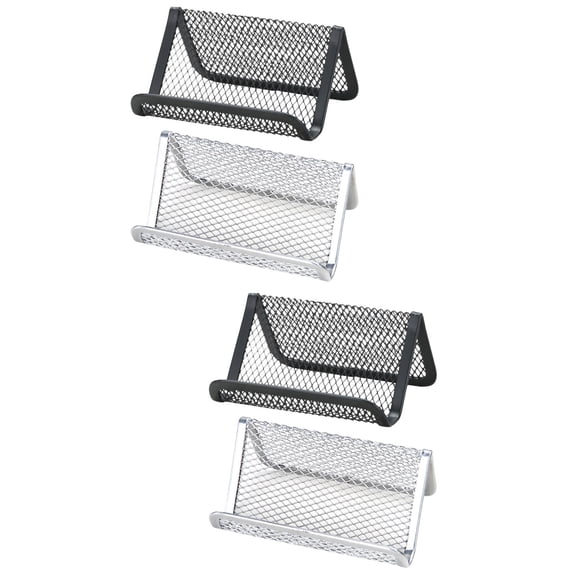 4 Pcs Business Card Holders Business Card Bases Name Card Stands Iron Card Holders