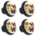 4 Pcs Butterfly on Grunge Background Print Knobs 30mm Round