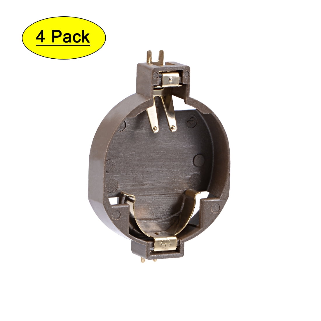 4 Pcs CR2032 Round Horizontal Coin Button Battery Holder Brown