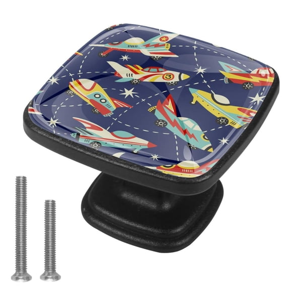 4 Pcs Cabinet Handle Drawer Pulls Aircraft Airplane Plane Knobs with Screws Square Furniture Office Cabinet Knob Decoration