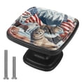thumbnail image 1 of 4 Pcs Cabinet Handle Drawer Pulls American Flag and Animals Knobs with Screws Square Furniture Office Cabinet Knob Decoration, 1 of 7