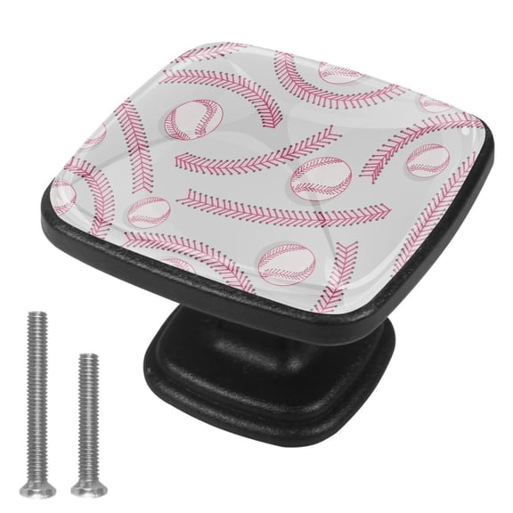 4 Pcs Cabinet Handle Drawer Pulls Baseball Knobs with Screws Square Furniture Office Cabinet Knob Decoration