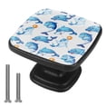 thumbnail image 1 of 4 Pcs Cabinet Handle Drawer Pulls Blue Dolphin Knobs with Screws Square Furniture Office Cabinet Knob Decoration, 1 of 7