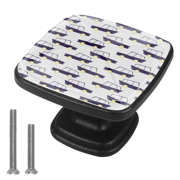 4 Pcs Cabinet Handle Drawer Pulls Cars Pattern Knobs with Screws Square Furniture Office Cabinet Knob Decoration