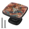 thumbnail image 1 of 4 Pcs Cabinet Handle Drawer Pulls Chinese God of Wealth Knobs with Screws Square Furniture Office Cabinet Knob Decoration, 1 of 7