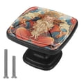 thumbnail image 1 of 4 Pcs Cabinet Handle Drawer Pulls Chinese God of Wealth Knobs with Screws Square Furniture Office Cabinet Knob Decoration, 1 of 7