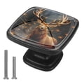 thumbnail image 1 of 4 Pcs Cabinet Handle Drawer Pulls Christmas Elk Knobs with Screws Square Furniture Office Cabinet Knob Decoration, 1 of 7