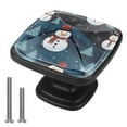 thumbnail image 1 of 4 Pcs Cabinet Handle Drawer Pulls Christmas Snowman Knobs with Screws Square Furniture Office Cabinet Knob Decoration, 1 of 7