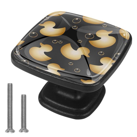 4 Pcs Cabinet Handle Drawer Pulls Cute Gold Duck Knobs with Screws Square Furniture Office Cabinet Knob Decoration