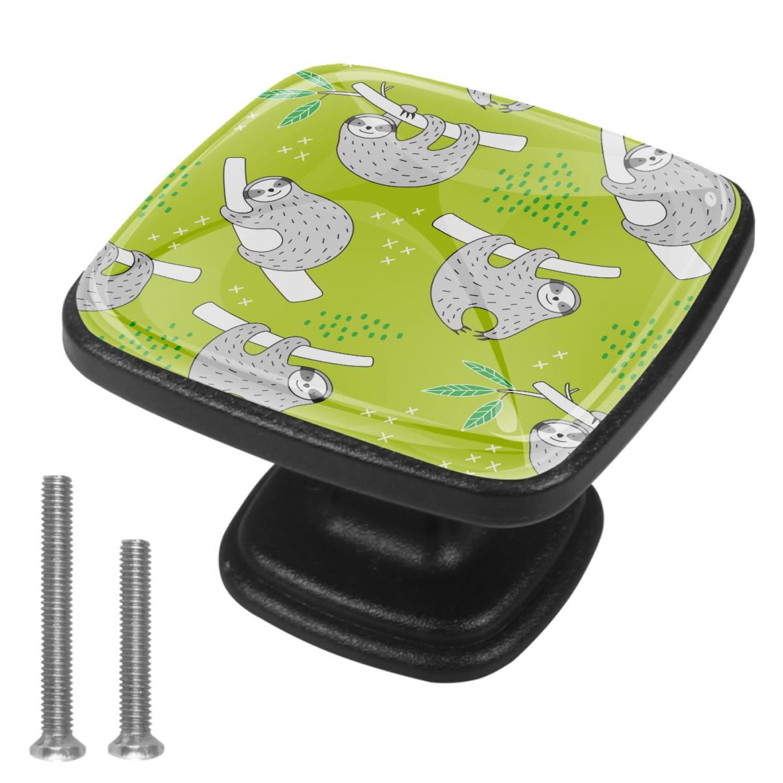 Sloth Handle 4 Pcs Cabinet Handle Drawer Pulls Cute Sloth Pattern Knobs with Screws ...