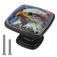 thumbnail image 1 of 4 Pcs Cabinet Handle Drawer Pulls Eagle Knobs with Screws Square Furniture Office Cabinet Knob Decoration, 1 of 8