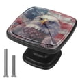 thumbnail image 1 of 4 Pcs Cabinet Handle Drawer Pulls Eagle and American Flag Knobs with Screws Square Furniture Office Cabinet Knob Decoration, 1 of 8