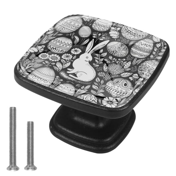 4 Pcs Cabinet Handle Drawer Pulls Easter Egg Knobs with Screws Square Furniture Office Cabinet Knob Decoration