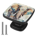thumbnail image 1 of 4 Pcs Cabinet Handle Drawer Pulls Elephant Knobs with Screws Square Furniture Office Cabinet Knob Decoration, 1 of 7