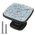 thumbnail image 1 of 4 Pcs Cabinet Handle Drawer Pulls Elk Forest Boho Blue Knobs with Screws Square Furniture Office Cabinet Knob Decoration, 1 of 7