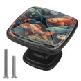 thumbnail image 1 of 4 Pcs Cabinet Handle Drawer Pulls Fish Knobs with Screws Square Furniture Office Cabinet Knob Decoration, 1 of 1