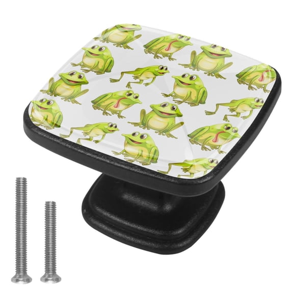 4 Pcs Cabinet Handle Drawer Pulls Frog Knobs with Screws Square Furniture Office Cabinet Knob Decoration