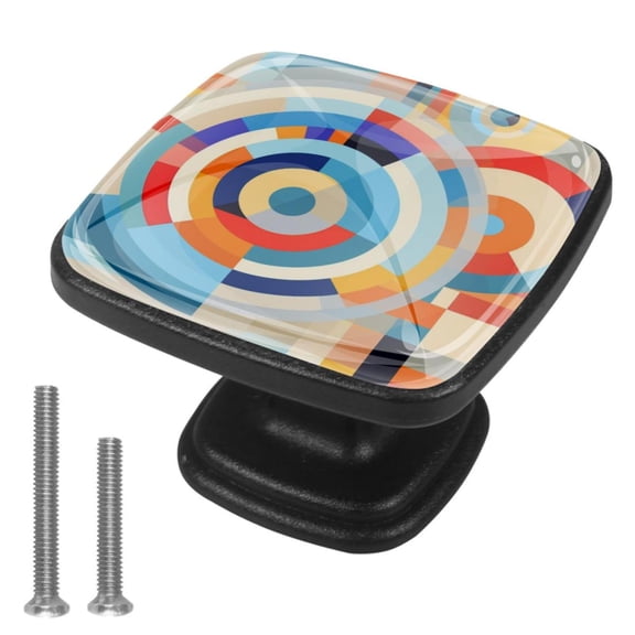 4 Pcs Cabinet Handle Drawer Pulls Geometry Knobs with Screws Square Furniture Office Cabinet Knob Decoration