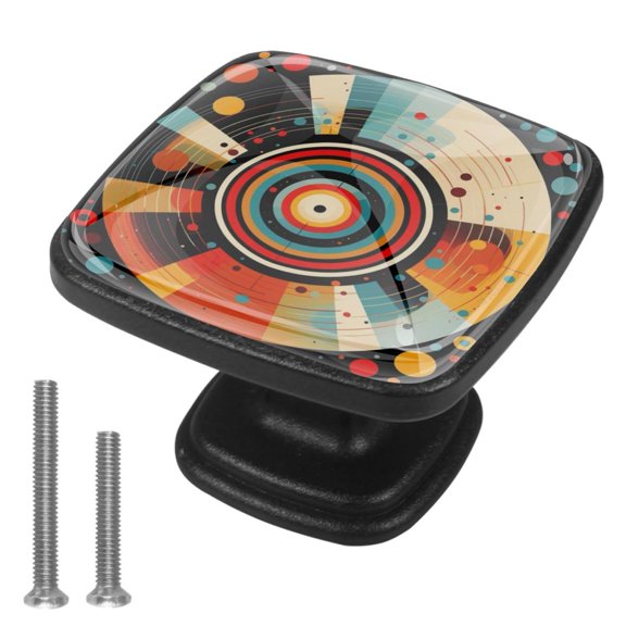 4 Pcs Cabinet Handle Drawer Pulls Geometry Knobs with Screws Square Furniture Office Cabinet Knob Decoration