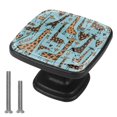 thumbnail image 1 of 4 Pcs Cabinet Handle Drawer Pulls Giraffe Heart Knobs with Screws Square Furniture Office Cabinet Knob Decoration, 1 of 7