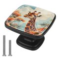 thumbnail image 1 of 4 Pcs Cabinet Handle Drawer Pulls Giraffe Knobs with Screws Square Furniture Office Cabinet Knob Decoration, 1 of 7