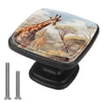 thumbnail image 1 of 4 Pcs Cabinet Handle Drawer Pulls Giraffe Knobs with Screws Square Furniture Office Cabinet Knob Decoration, 1 of 7