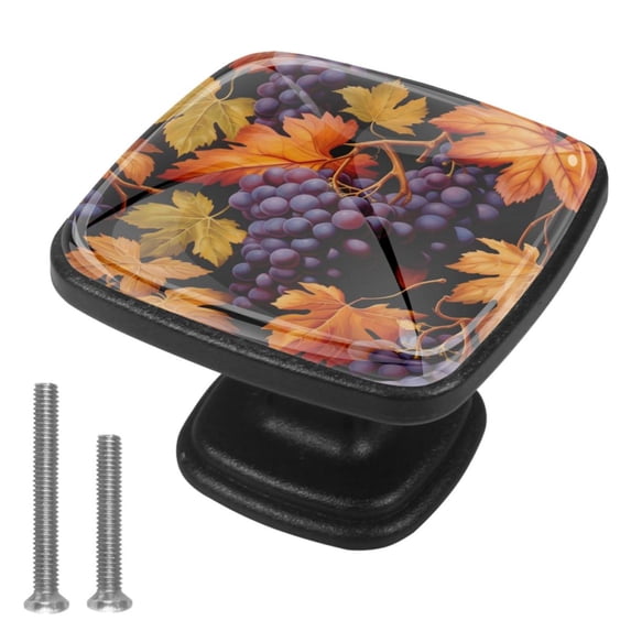 4 Pcs Cabinet Handle Drawer Pulls Grape Knobs with Screws Square Furniture Office Cabinet Knob Decoration