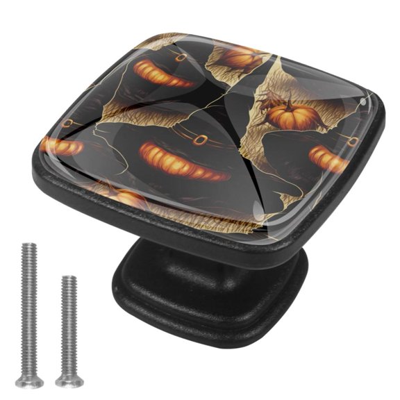 4 Pcs Cabinet Handle Drawer Pulls Halloween Witch Hat Knobs with Screws Square Furniture Office Cabinet Knob Decoration