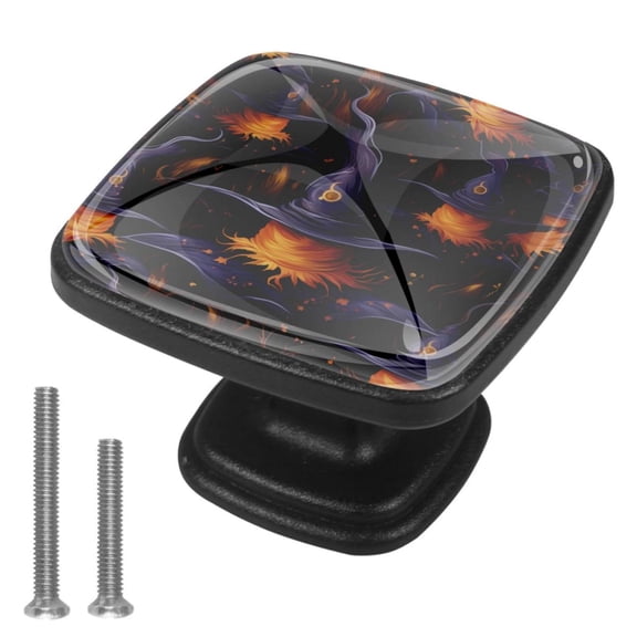 4 Pcs Cabinet Handle Drawer Pulls Halloween Witch Hat Knobs with Screws Square Furniture Office Cabinet Knob Decoration