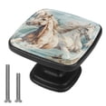 thumbnail image 1 of 4 Pcs Cabinet Handle Drawer Pulls Horse Knobs with Screws Square Furniture Office Cabinet Knob Decoration, 1 of 7