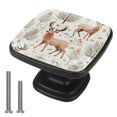 thumbnail image 1 of 4 Pcs Cabinet Handle Drawer Pulls Jungle Elk Knobs with Screws Square Furniture Office Cabinet Knob Decoration, 1 of 7