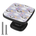 thumbnail image 1 of 4 Pcs Cabinet Handle Drawer Pulls Panda Knobs with Screws Square Furniture Office Cabinet Knob Decoration, 1 of 5