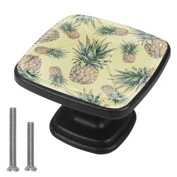 4 Pcs Cabinet Handle Drawer Pulls Pineapple Knobs with Screws Square Furniture Office Cabinet Knob Decoration