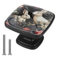 thumbnail image 1 of 4 Pcs Cabinet Handle Drawer Pulls Rabbit Knobs with Screws Square Furniture Office Cabinet Knob Decoration, 1 of 7
