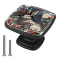 thumbnail image 1 of 4 Pcs Cabinet Handle Drawer Pulls Rabbit Knobs with Screws Square Furniture Office Cabinet Knob Decoration, 1 of 7