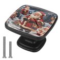 thumbnail image 1 of 4 Pcs Cabinet Handle Drawer Pulls Santa Claus Knobs with Screws Square Furniture Office Cabinet Knob Decoration, 1 of 7