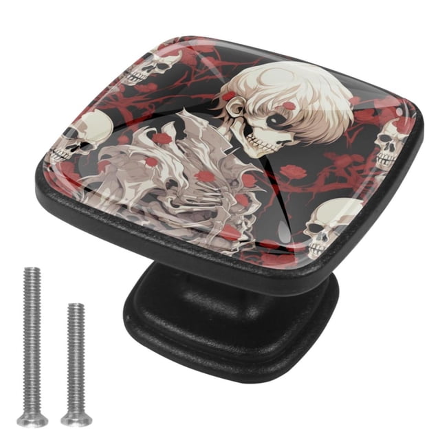 BawdyPartz Skull Drawer Pull Knob – Gothic Cabinet Hardware – Made In USA (31DP)