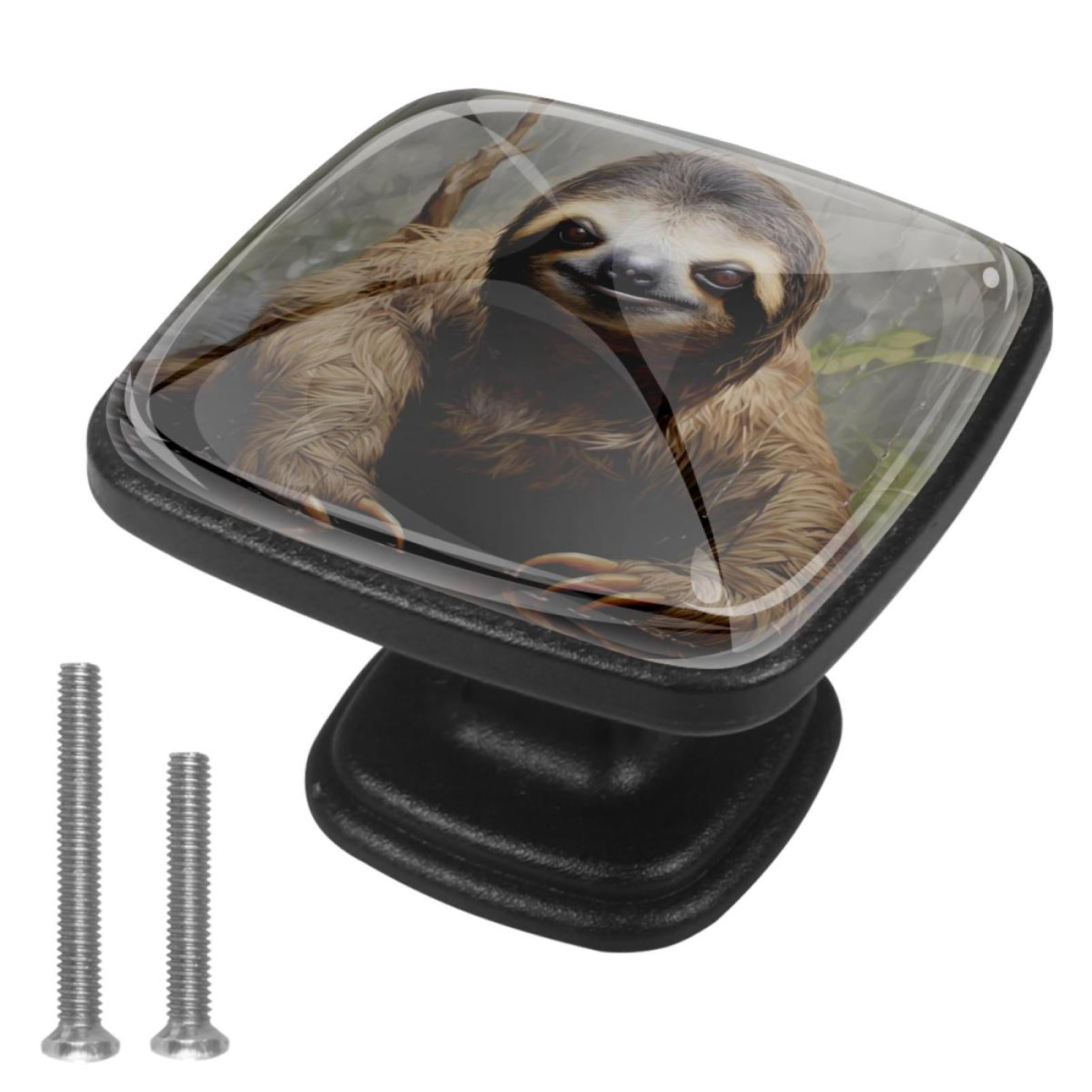 Sloth Handle 4 Pcs Cabinet Handle Drawer Pulls Sloth Knobs with Screws Square ...