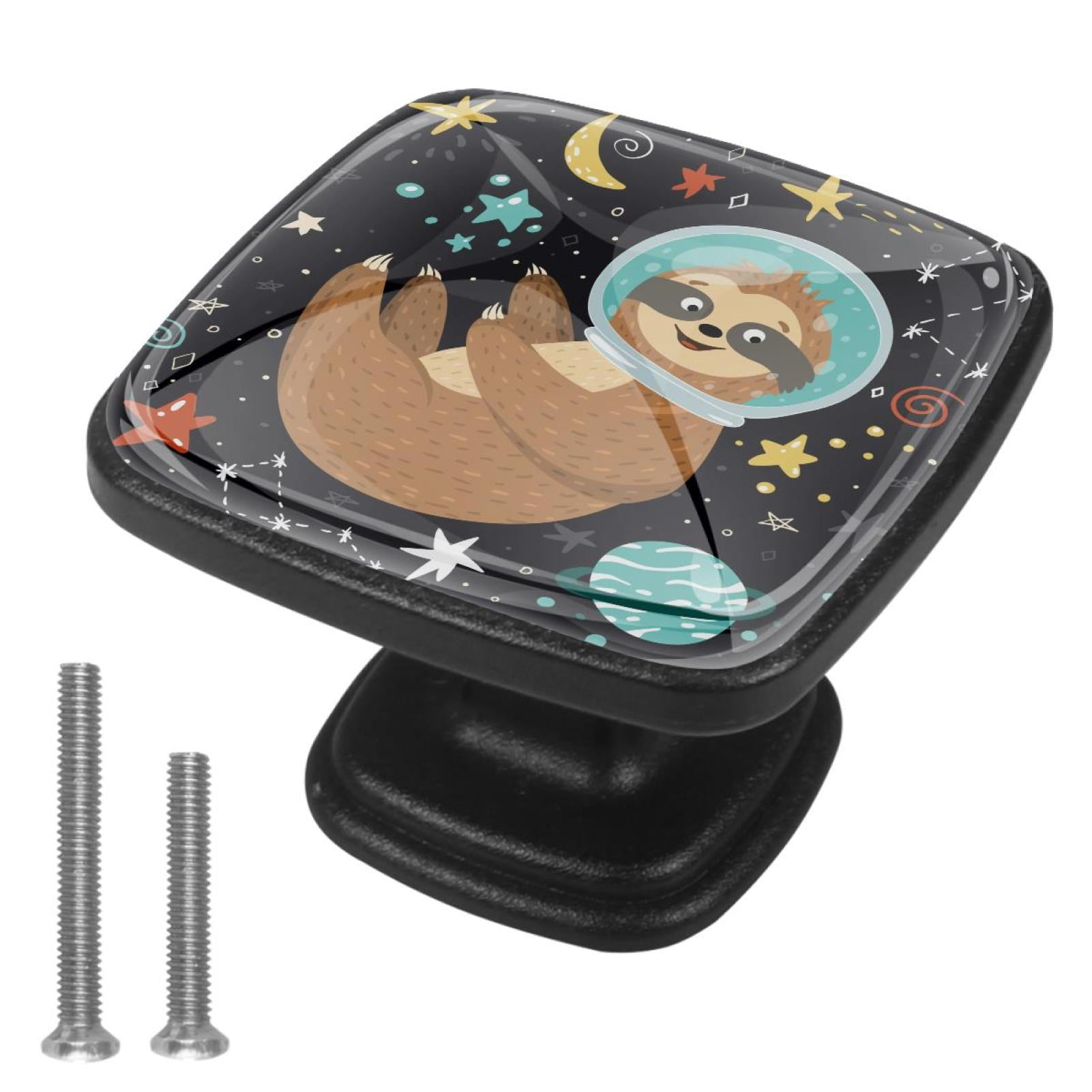 Sloth Handle 4 Pcs Cabinet Handle Drawer Pulls Sloth Knobs with Screws Square ...