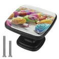 thumbnail image 1 of 4 Pcs Cabinet Handle Drawer Pulls Snails Knobs with Screws Square Furniture Office Cabinet Knob Decoration, 1 of 7