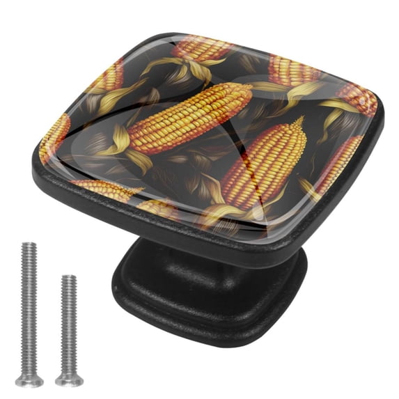 4 Pcs Cabinet Handle Drawer Pulls Thanksgiving Corn Knobs with Screws Square Furniture Office Cabinet Knob Decoration