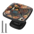 thumbnail image 1 of 4 Pcs Cabinet Handle Drawer Pulls Thanksgiving Turkey Knobs with Screws Square Furniture Office Cabinet Knob Decoration, 1 of 7