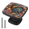 thumbnail image 1 of 4 Pcs Cabinet Handle Drawer Pulls Thanksgiving Turkey Knobs with Screws Square Furniture Office Cabinet Knob Decoration, 1 of 7