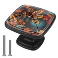 thumbnail image 1 of 4 Pcs Cabinet Handle Drawer Pulls Thanksgiving Turkey Knobs with Screws Square Furniture Office Cabinet Knob Decoration, 1 of 7