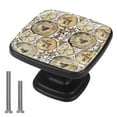 thumbnail image 1 of 4 Pcs Cabinet Handle Drawer Pulls Wooden Moose Knobs with Screws Square Furniture Office Cabinet Knob Decoration, 1 of 5