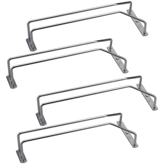 4 Pcs of Under Cabinet Wine Glass Holder, Hanging Wine Glass Racks, Long-Lasting Iron Wine Glass Rack for Home or Mini Bar, Modern Sleek Design, Space Saving Solution