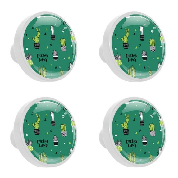 4 Pcs Cactus Knobs for Kitchen Cabinet Cupboard Dresser Bookcase Drawer Pulls Handles Round Home Decor